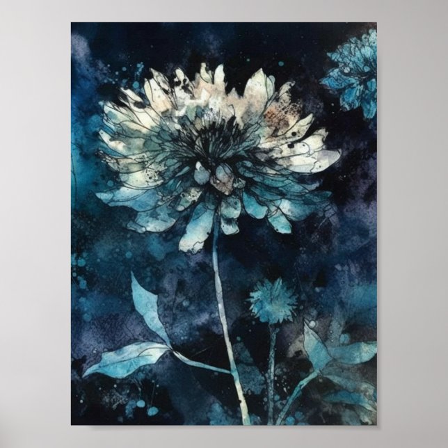 Poster Floral Azul (Frente)