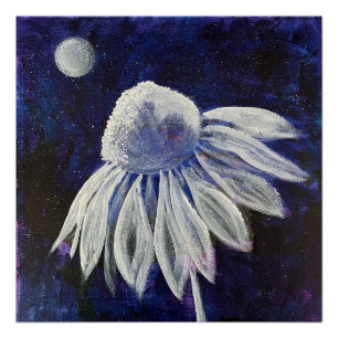 Póster Floral Azul marinho