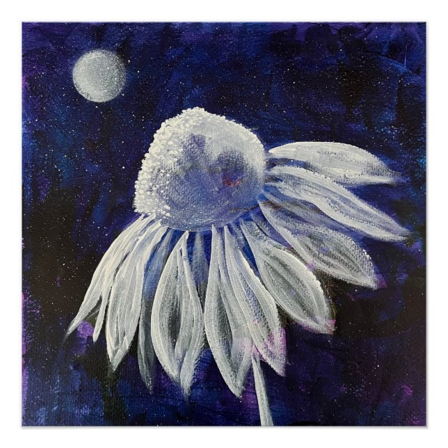 Póster Floral Azul marinho (Frente)