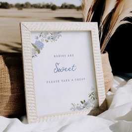 Poster Floral Azul Suave Adivinha Quantos