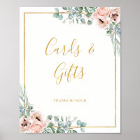 Floral Bege Elegante | Placa de Cartões e Presente