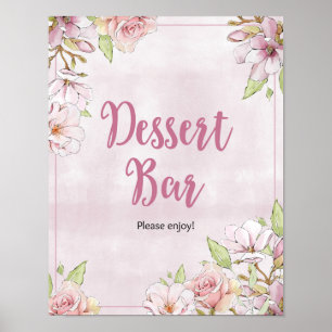 Poster Floral Blooms Dessert Bar