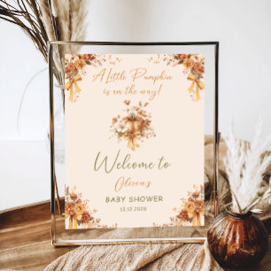 Poster Floral Boho Pumpkin Arco Chá de fraldas Bem-vindo