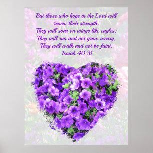 Poster FLORAL bonito RÚPIDO ISAIA 40:31 VERSE ORIGINAL