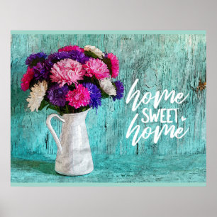 Poster Floral Bouquet Home Sweet Home