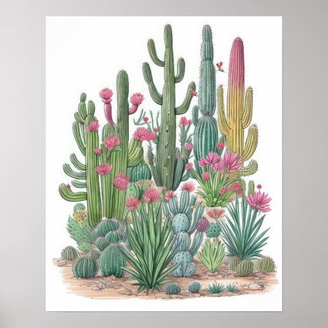 Poster Floral Cactus (Frente)