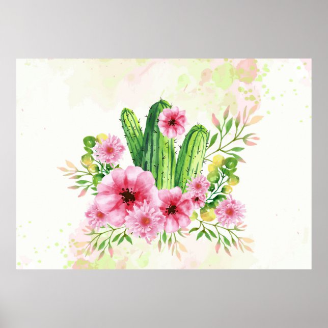 Poster Floral Cactus (Frente)