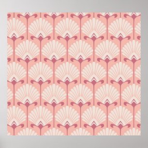Poster Floral Clássico: Padrão de Vintagem Sem Fios
