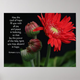 Poster floral com verso da bíblia sobre a