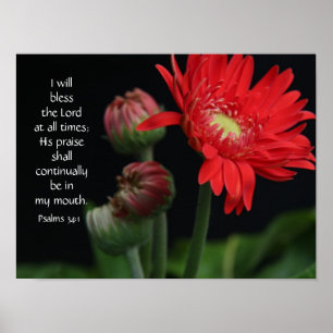 Poster floral com verso da bíblia sobre a fé do