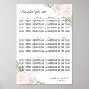 Poster floral cor-de-rosa & do jardim das