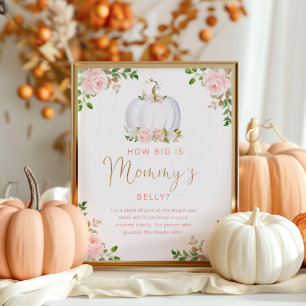 Poster Floral cor-de-rosa, o tamanho do jogo de barriga-m