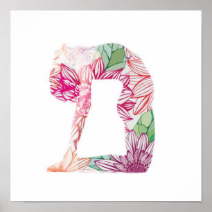Poster floral da ioga