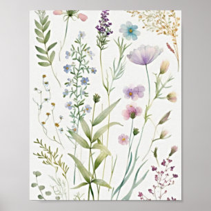 Poster Floral de aquarela