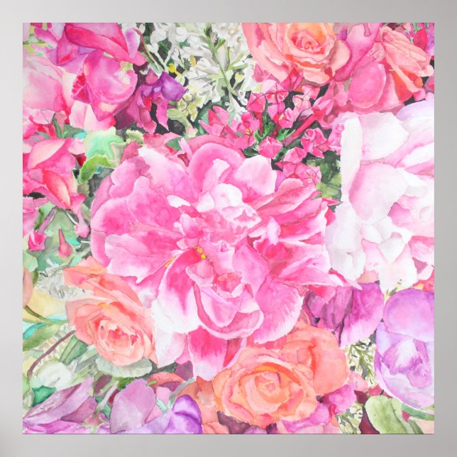 Poster Floral de Aquarela (Frente)