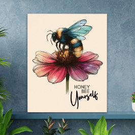 Poster Floral de aspas para a inspiração de Bee Yourself