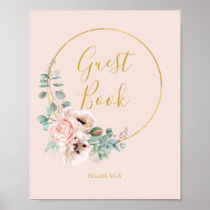 Poster Floral de Blush Elegante   Pastel — Sinal de Liv