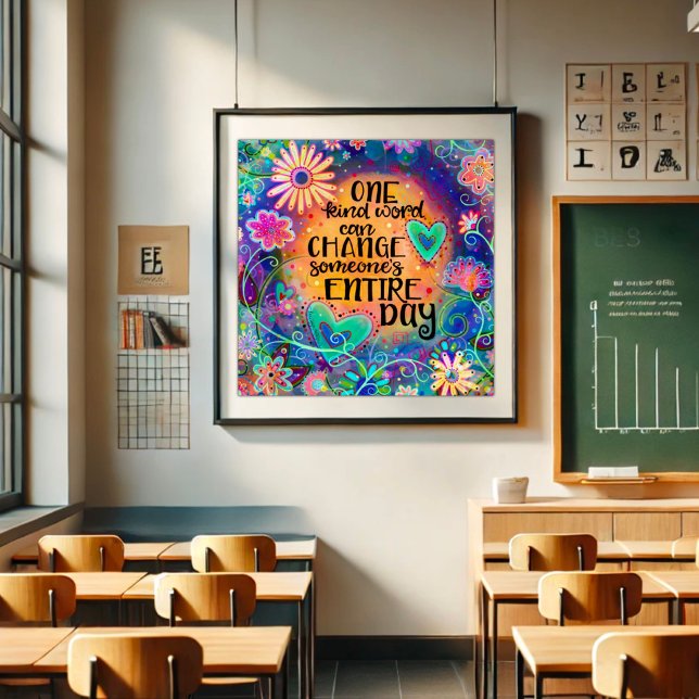 Poster Floral de Diversão de Palavra de Um Tipo (Criador carregado)