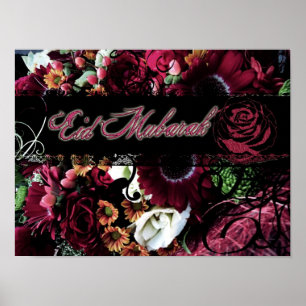Poster floral de Eid Mubarak