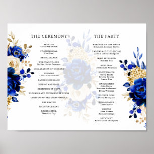 Poster floral de ouro marinho