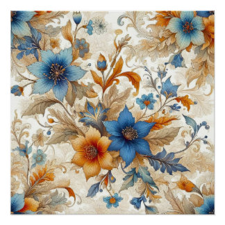 Póster Floral Design 2 - AI - Trabalho de arte