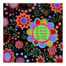 Floral Divertido Colorida "Seja você", sala de aul