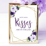 Poster Floral Dourado Roxo Quantos Beijos Assinam<br><div class="desc">Floral Dourado Roxo Quantos Beijos Assinam</div>