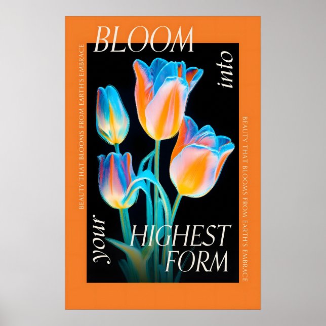 Poster Floral Empowerment Art Print Electric Tulips (Frente)