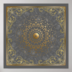 Poster floral floral ornamentado