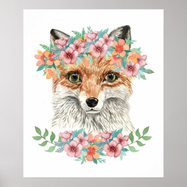 Poster Floral Fox (Frente)