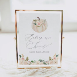 Poster Floral Greenery Pumpkin Chá de fraldas Sinais