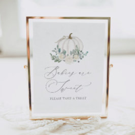 Poster Floral Greenery Pumpkin Chá de fraldas Sinais