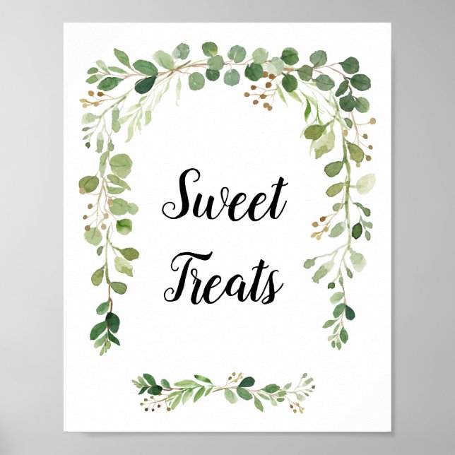 Poster Floral Greenery Watercolor - Sinal de Tratamentos  (Frente)