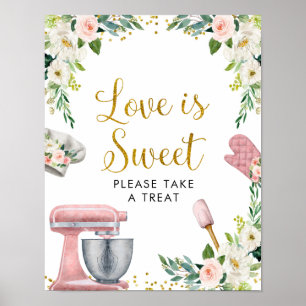 Poster Floral Kitchen Chá de panela Love Is Sweet