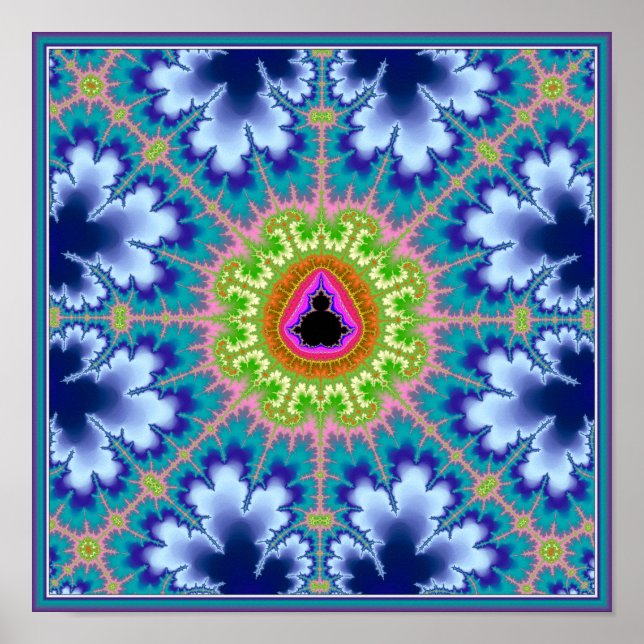 Poster Floral Mandelbrot Fractal (Frente)