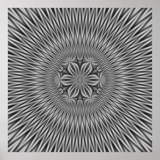 Poster Floral Motif em Monocromo