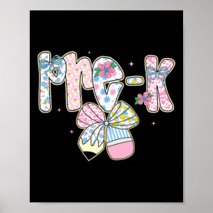 Poster Floral Pré-k Fofo Coquete G Préppy Volta às Aulas