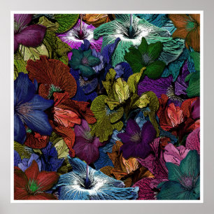 Poster floral psicadélico