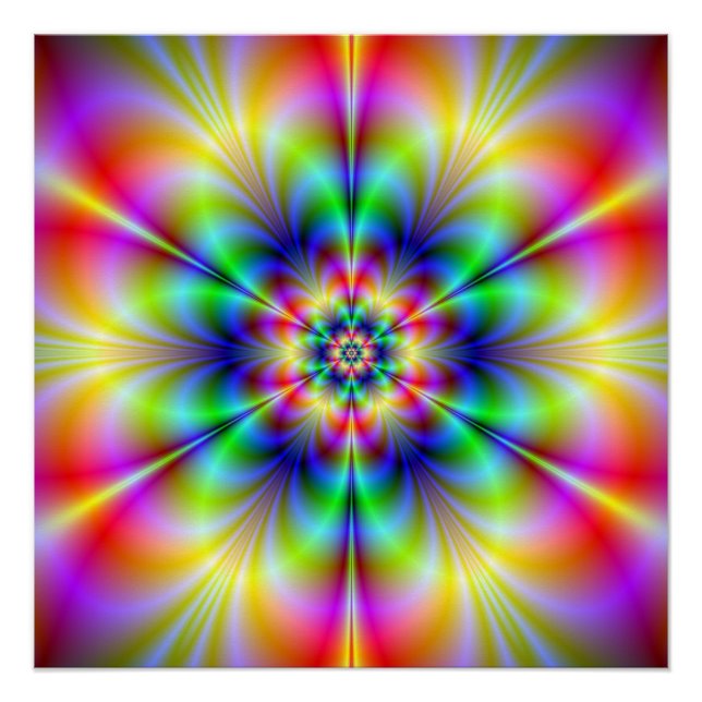 Póster Floral Psychedelia Zazzle Perfect Poster (Frente)