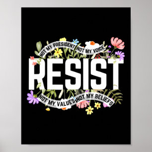 Poster Floral Resiste Não Meu Presidente Anti