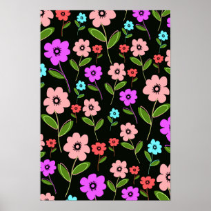Poster Floral retro