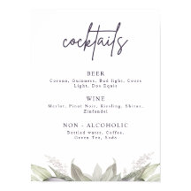 Floral Roxo e Verde Arejado, Menu de Bebidas de Fe