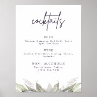 Floral Roxo e Verde Arejado, Menu de Bebidas de Fe