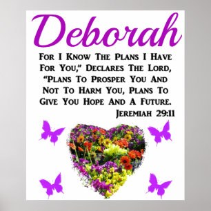 POSTER FLORAL RÚPULO PERSONALIZADO JEREMIAH 29:11
