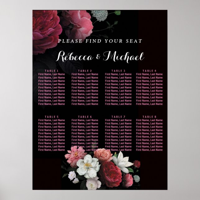 Poster Floral Russo Burgundy (Frente)