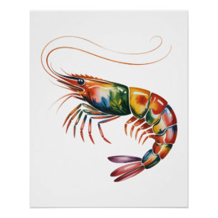 Póster Floral Shrimp Art Personalizado