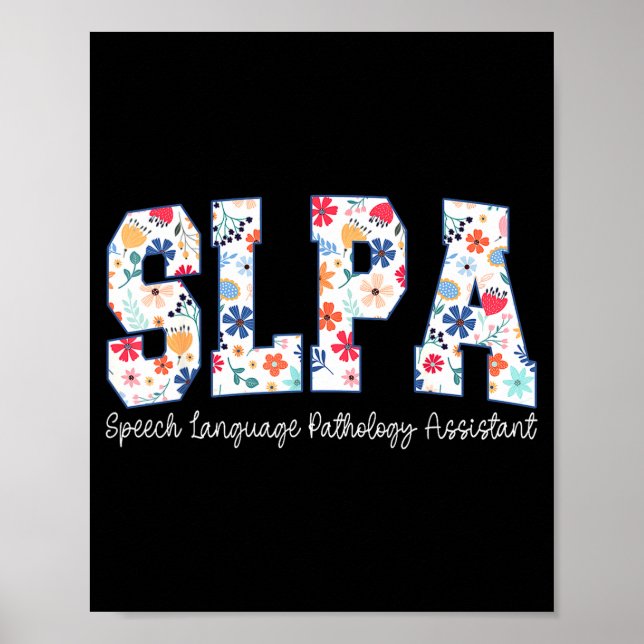 Poster Floral Speech Language Pathology Istant Slpa Appre (Frente)