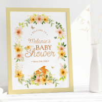 Floral Storybook Fox Chá de fraldas Bem-vindo