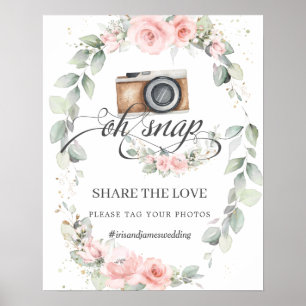 Poster Floral suave Compartilhe a etiqueta de amor suas f