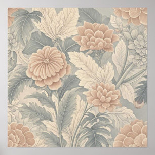 Poster Floral suave delicado inspirado em vintage elegant